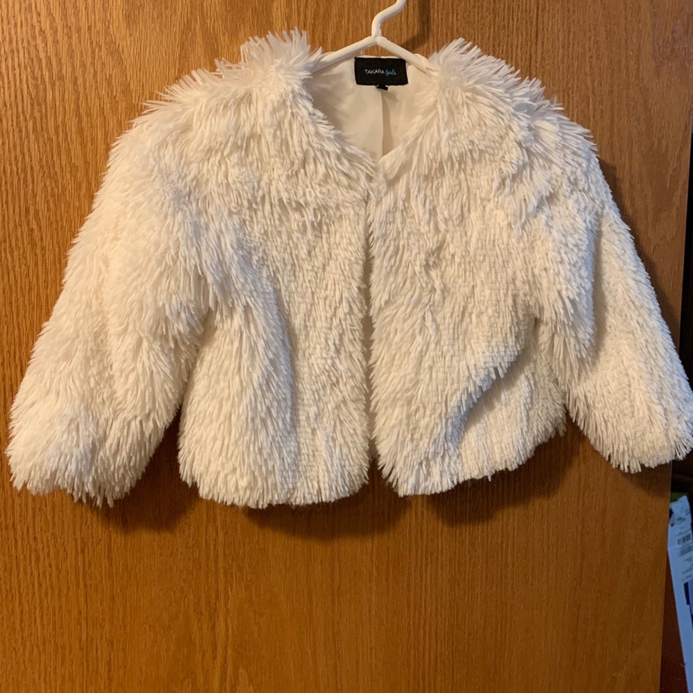 White girls light fluffy jacket.